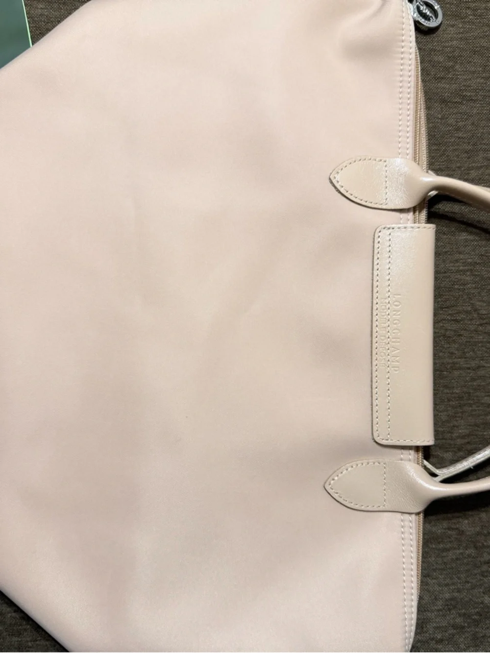 Longchamp Beige Leather Le Pliage Cuir Tote with Pouch - Picture 8 of 11